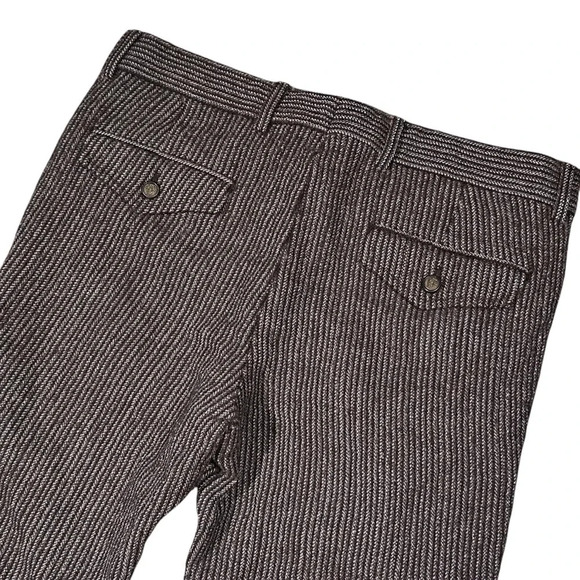 Vintage Y2K Gucci Wool Herringbone Midweight Brown Flannel Slim Pants Mens 48 - Picture 7 of 11
